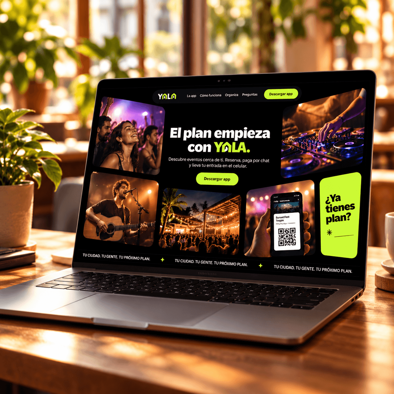 Plataforma digital abierta en una computadora portátil