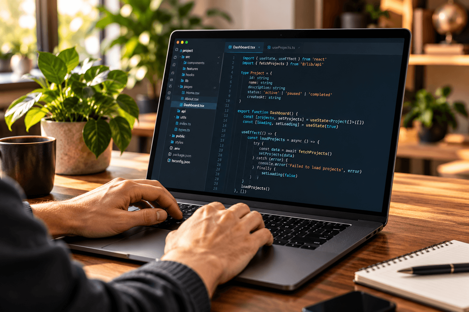Desarrollo de software en una computadora